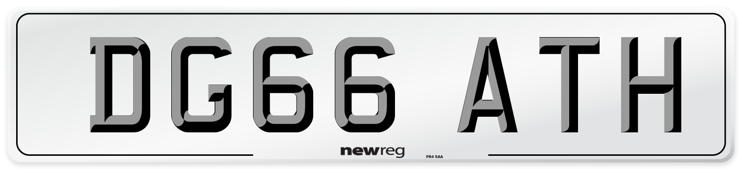 DG66 ATH Number Plate from New Reg